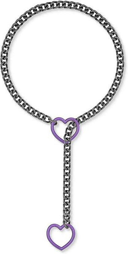 Fashion Jewelry New Slip Chain Necklace Heart O-Ring Rock Cuban Long Necklace Adjustable Heart Shaped Lock Core with Key